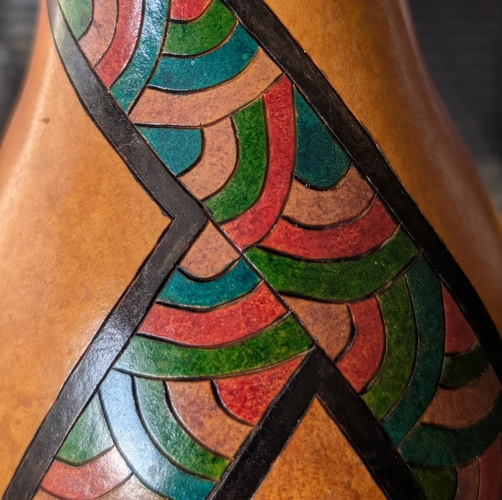 Colorful Handcrafted Gourd Vase Home Decor